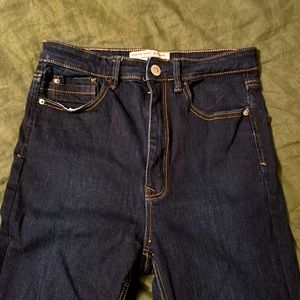 Super high waisted dark denim jeans